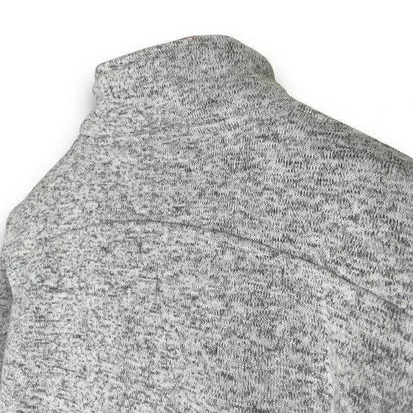 TrailCrest Full-Zip Fleece Jacket Speckled Gray Size L Pockets Cozy Mock Neck - Picture 7 of 9